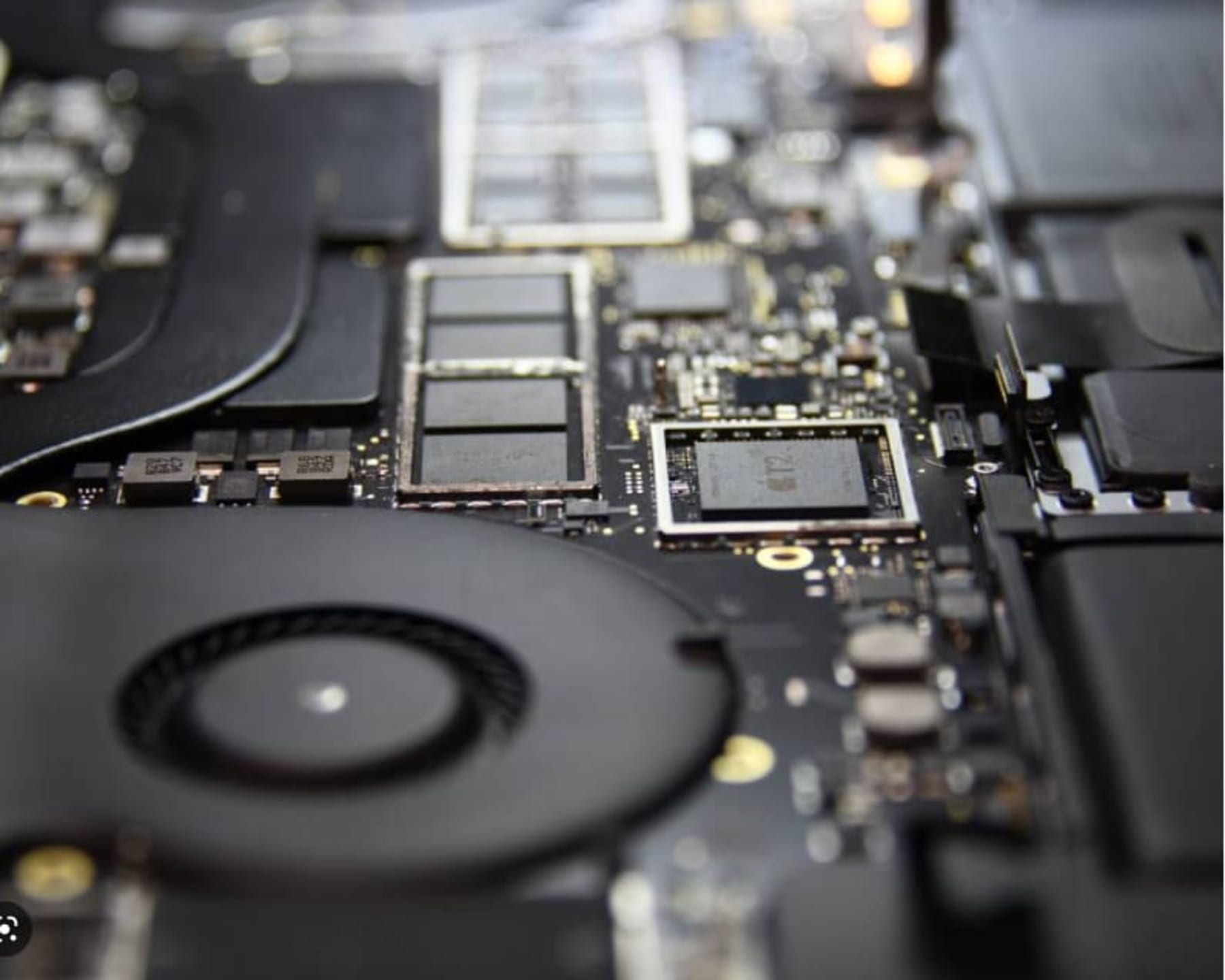 Laptop circuit board during a computer repair at Proclaim Enterprises Computers